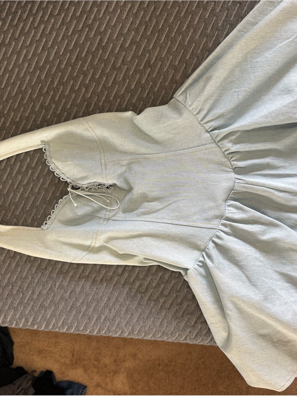 Fashion Nova Light Sage Green Sleeveless Dress with Lace Trim